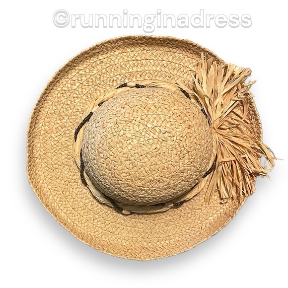 The Scala Collection Rolled Brim Straw Hat With Beads & Straw Bow Band - Picture 3 of 14
